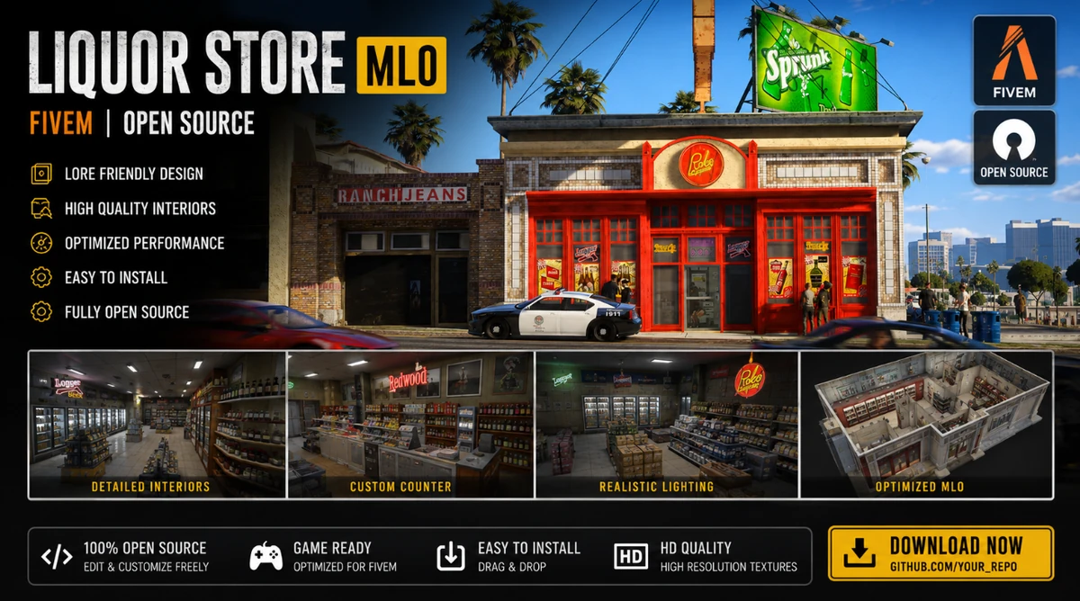 LIQUOR STORE MLO FiveM | Open Source